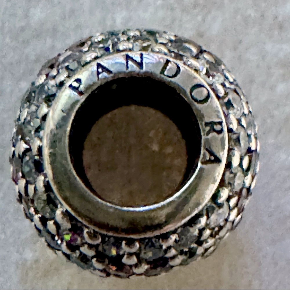 Authentic Pandora Retired Pave ‘Shimmering Flower’ S925 Ale Charm - Picture 9 of 11